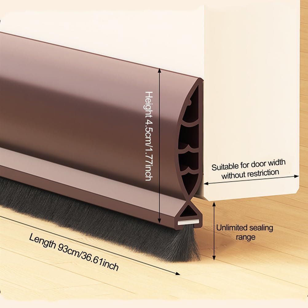 White Under Door Draft Stoppers with Brush
