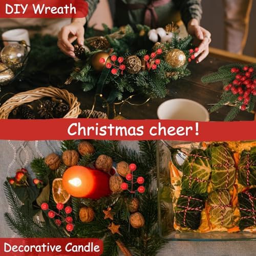 95PCS Christmas Wrapping Decor Set with Artificial Pine Faux Greenery and Red Berries