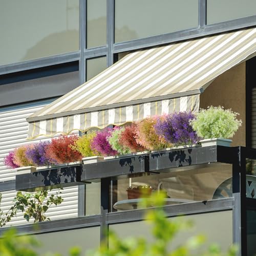 XEOLIAN Artificial Plants 12 Bundles UV Resistant Faux Greenery for Indoor Outdoor Decor