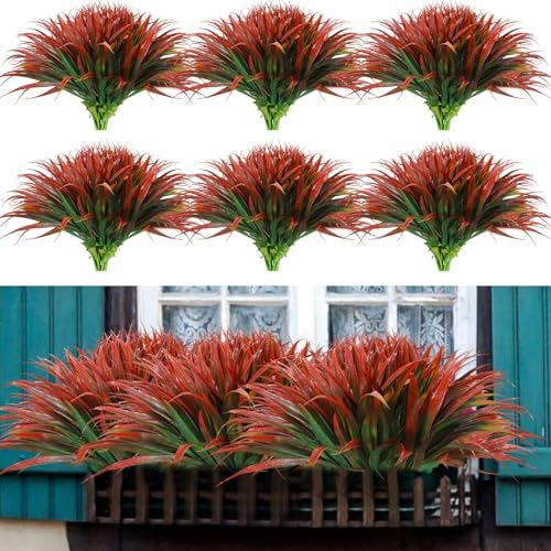 50 Pcs Artificial Tropical Plants Tall UV Resistant Fake Grasses for Home Garden Office Patio