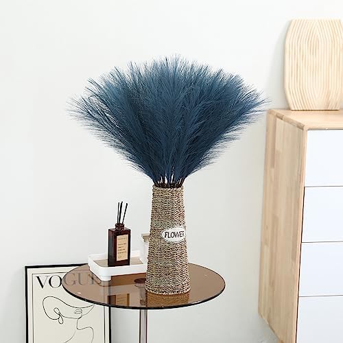 Blue Pampas Grass Decor - 30pcs 24 Inch Artificial Pampas Grass for Home Decor