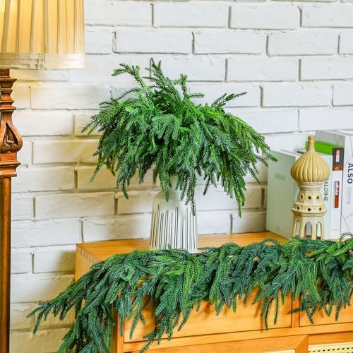 Jutom 80 Pcs Artificial Norfolk Pine Branches