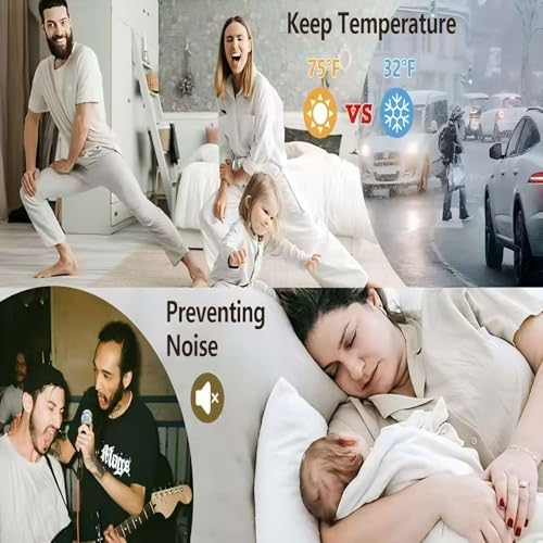 OHLLWERD Door Sweep Set 2 Pcs Under Door Draft Stopper with Brush Seals and Dust Pan