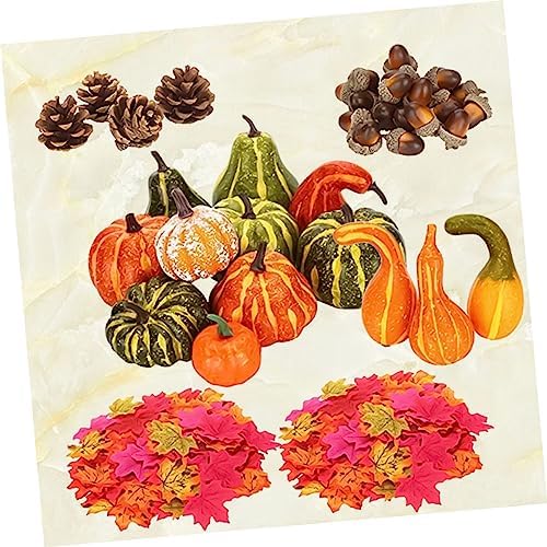 Garneck 141pcs Artificial Pumpkin and Acorn Decor for Halloween and Fall Home Decoration