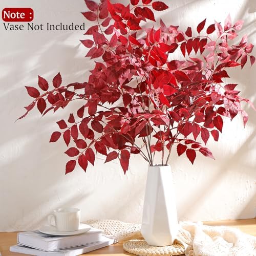 6pcs 39inch Artificial Cimicifuga Plant Leaves for Fall Decor