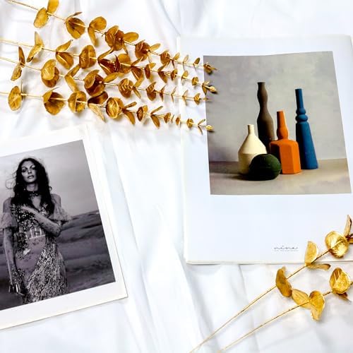 24 Pcs Gold Eucalyptus Artificial Leaves Decor Branches for Wedding and Home