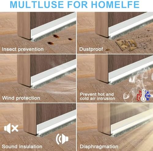 Door Draft Stopper L with Brush White 39421inch