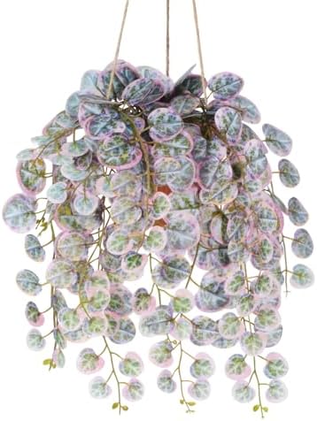 Faux Hanging Plant with Red Clay Pot 16 Inch Artificial Leaves for Indoor Decor