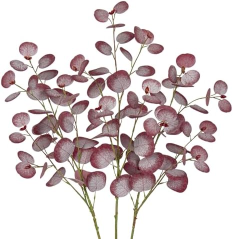 Lifelike Artificial Eucalyptus Stems 3Pcs for Home and Wedding Decor