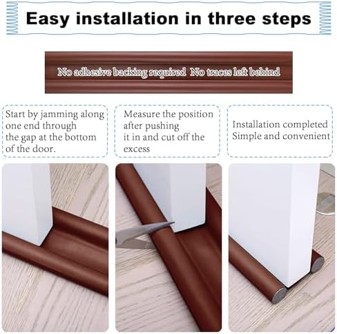 Double Door Draft Stopper 37 Inch Soundproof Windproof
