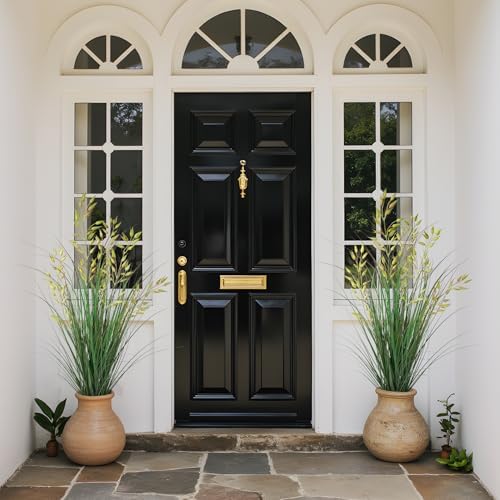 Silk Plants 2Pcs Tall Artificial Grass in Pot Decoration