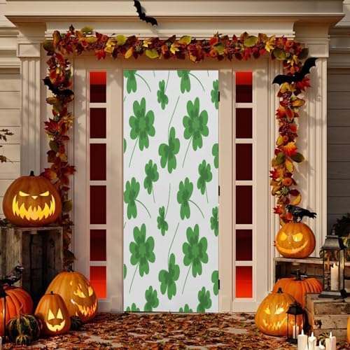 Susiyo Clover Pattern Door Cover for Halloween Decor 32x79 in