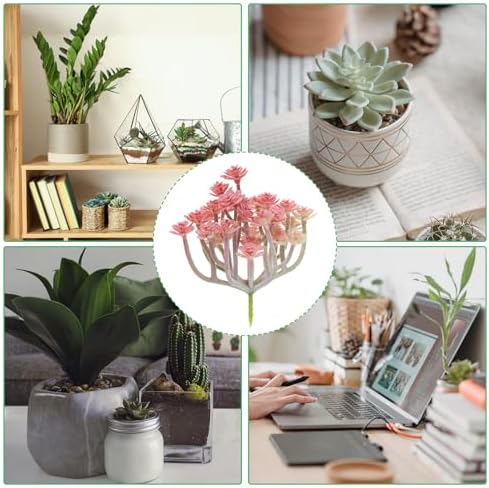 PATIKIL Mini Artificial Red Succulent Plants
