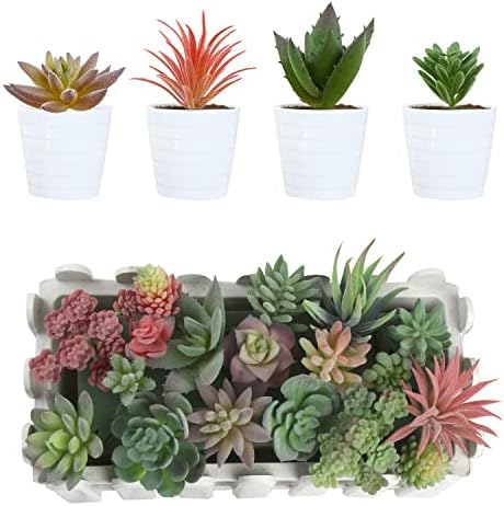 CCINEE 18PCS Artificial Succulent Plants for Home Decor 1