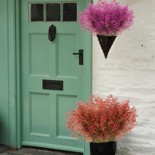 XEOLIAN Artificial Plants 12 Bundles UV Resistant Faux Greenery for Indoor Outdoor Decor