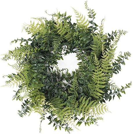 Vickerman 18 Inch Artificial Green Buckler Fern Wreath