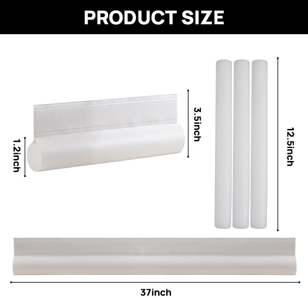 2 Pack Door Draft Stopper - 37 Inch Adjustable Under Door Blocker