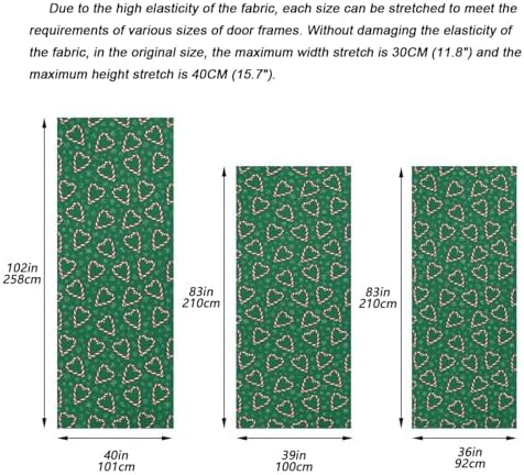 Susiyo Christmas Candies Heart Door Cover Stretch Fabric for Home Party Decorations 32x79 in