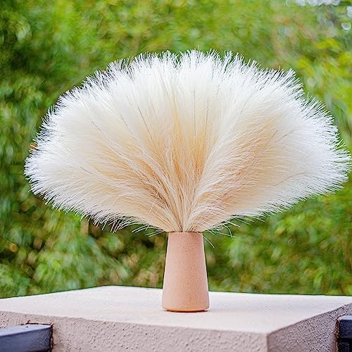 10 Stems Faux Pampas Grass - 177 Inch Artificial Decor for Boho Home