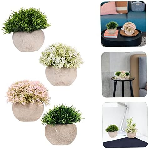 4PCS Artificial Bonsai Plants Set for Home Office Decor