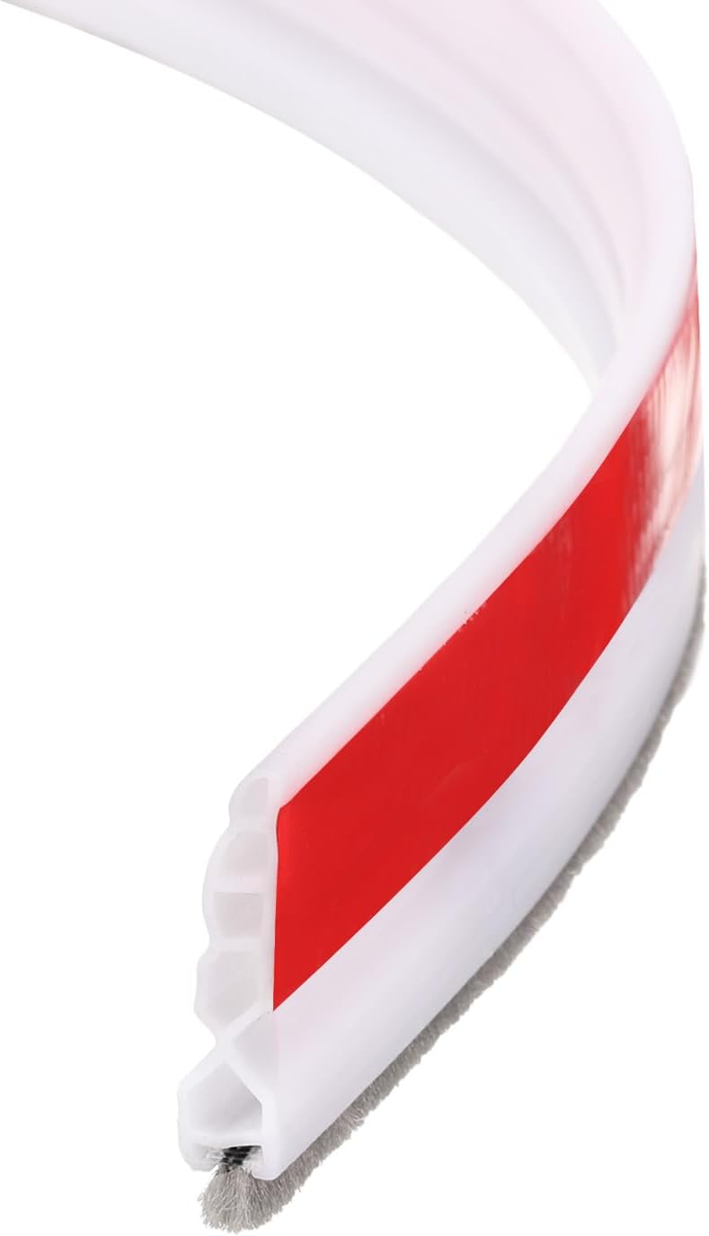 Uxcell Door Draft Stopper with Brush Self-Adhesive 3 Ft White
