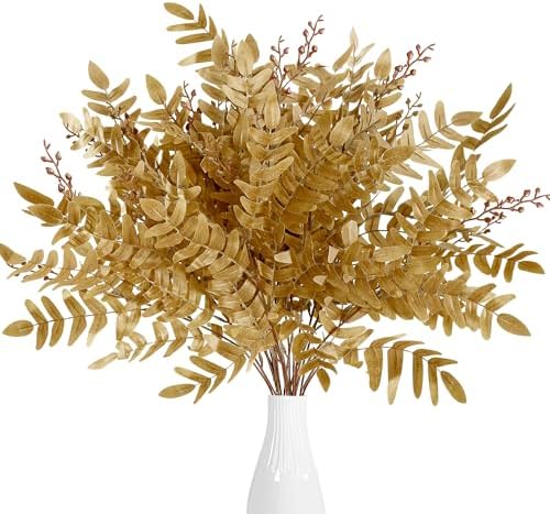 Sggvecsy 4 Pack Artificial Fall Greenery Stem