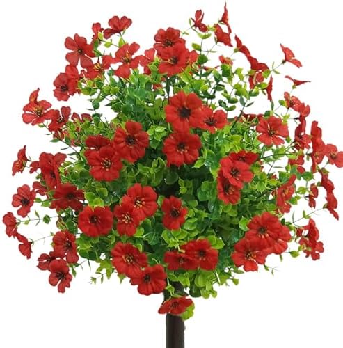 Artificial Flower Garden Stake Faux Greenery 24 with Ground Spikes