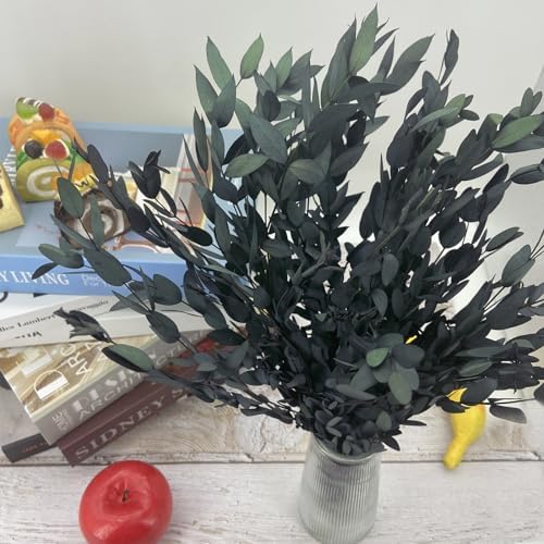 Blue Preserved Eucalyptus Stems 20 Pcs for Decor and Aromatherapy