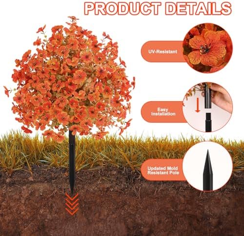 Set of 2 Artificial Fall Topiary Balls for Outdoor Decor