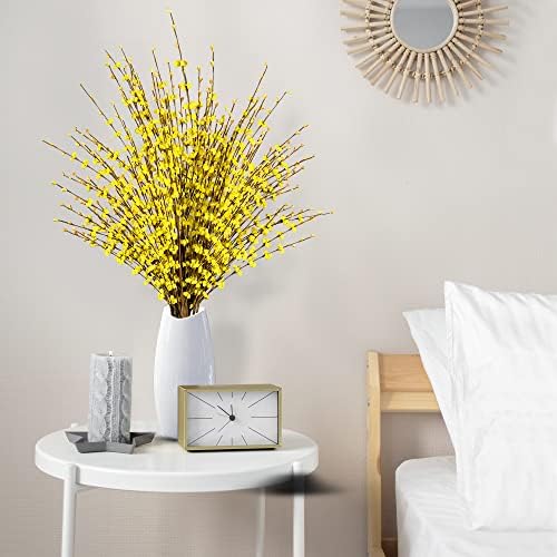 Sggvecsy 10 Pcs 295 Inch Artificial Jasmine Flowers Bouquet Yellow