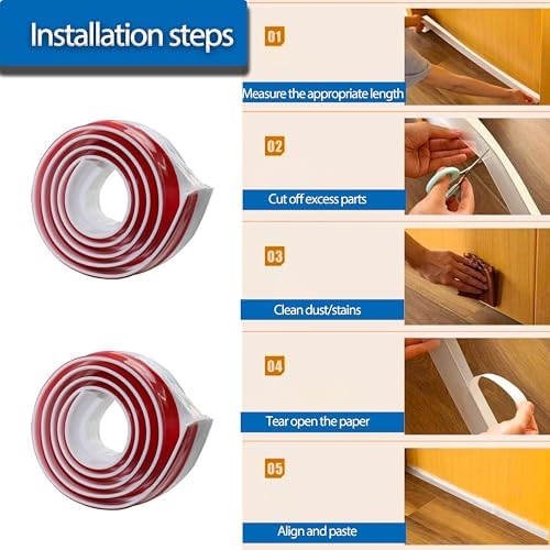 MCOTOP Door Draft Stopper 2 Pack Upgraded White