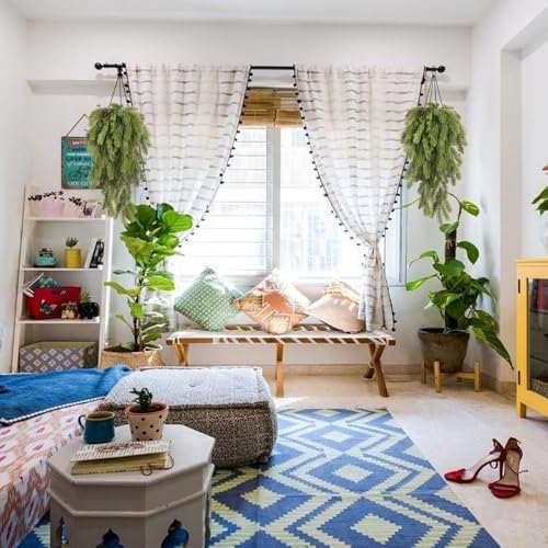 RECUTMS 2Pcs Artificial Christmas Teardrop Pine Needle Hanging Swag for Front Door Wall Home Decor