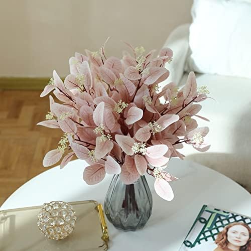 12Pcs Artificial Eucalyptus Stems with Berries for Decor