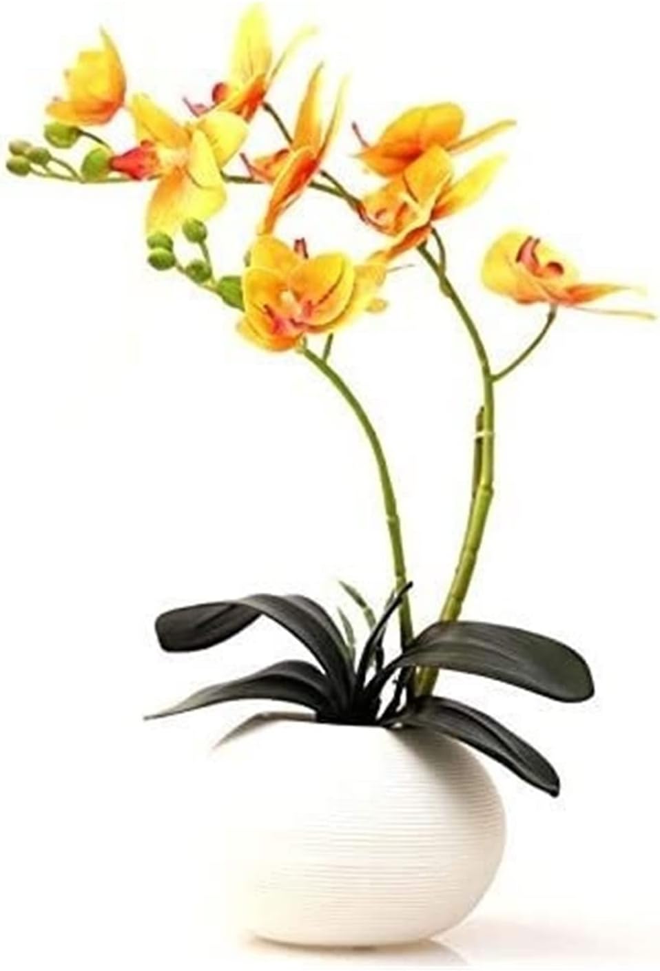 Artificial Flowers in Vase Silk Butterfly Orchid Bonsai Decor