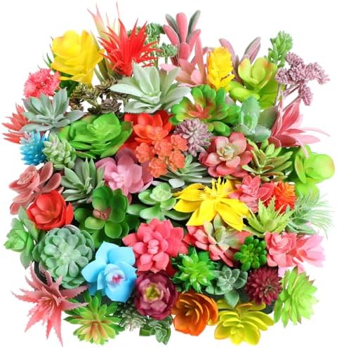 WILLBOND 100 Pcs Artificial Succulent Plants Bulk Decoration Set