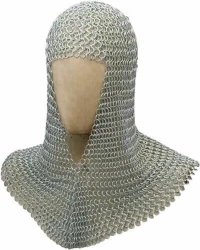Medieval Coif Aluminum Chain Mail Hood