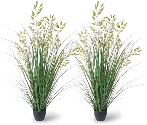 Silk Plants 2Pcs Tall Artificial Grass in Pot Decoration