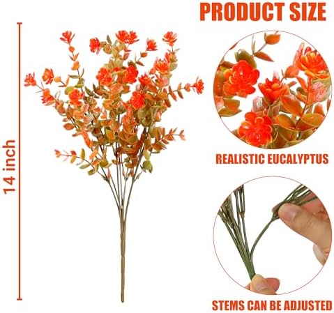 Sggvecsy 12 Bundle Artificial Eucalyptus Plants for Fall Decor