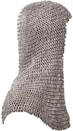 Medieval Aluminum Chainmail Coif Hood 9mm Flat Riveted