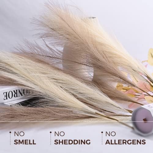 U-LIAN Faux Pampas Grass Beige 24 Inch 24PCS Decor
