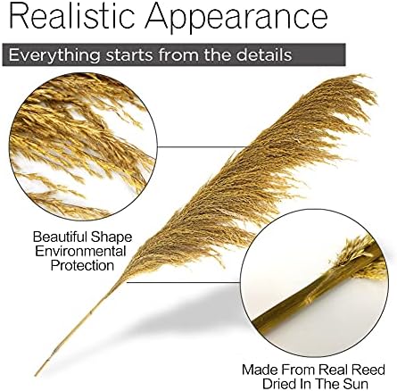 Gold Yellow Pampas Grass 4Pcs Rustic Decor for Living Room