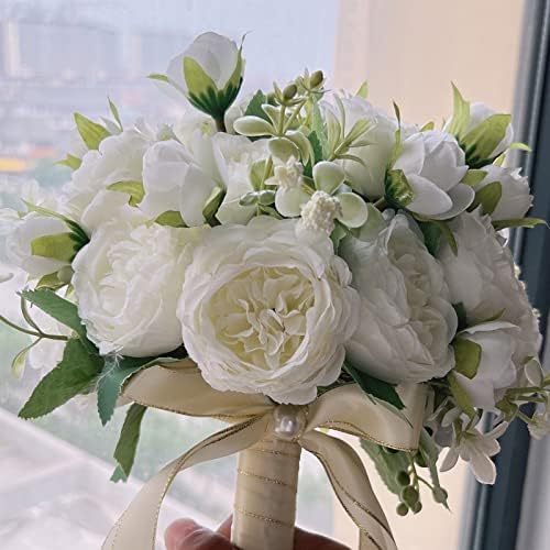 Exquisite Artificial Flowers with Pots Wedding Bouquet Set