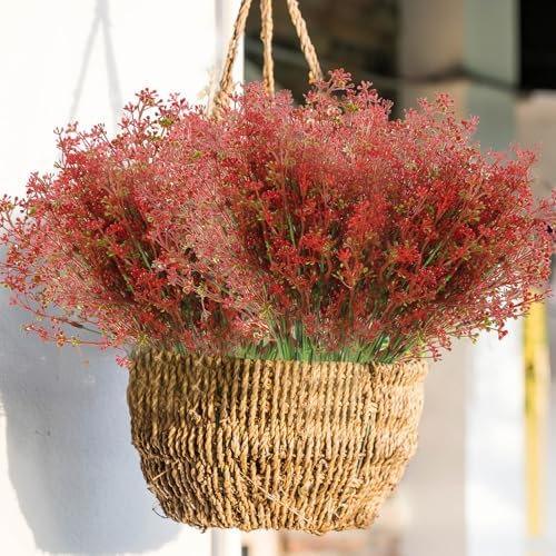 XEOLIAN Artificial Plants 12 Bundles UV Resistant Faux Greenery for Indoor Outdoor Decor