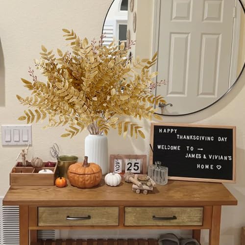Sggvecsy 4 Pack Artificial Fall Greenery Stem