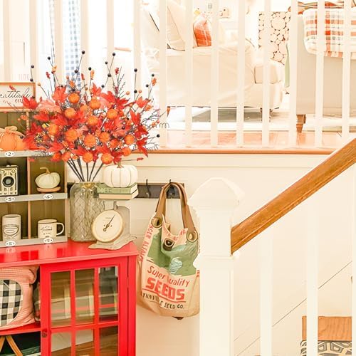 TORONTOKYO 6PCS Artificial Fall Stem Set