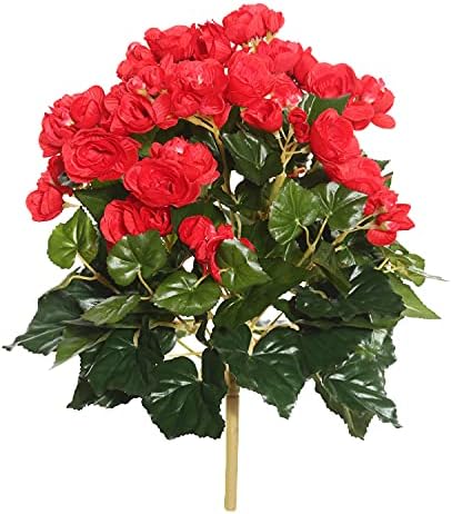Vickerman Artificial Red Begonia Bush 1525 Inch