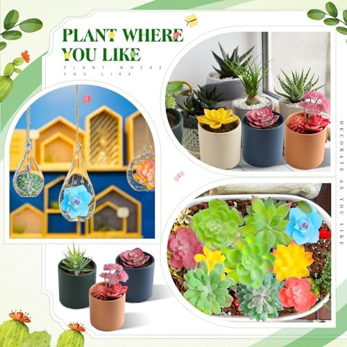 Jutom 32 Pieces Mini Artificial Succulents