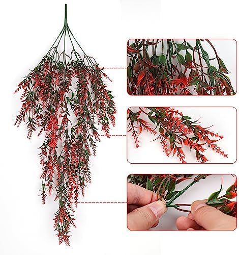 RECUTMS Artificial Lavender Hanging Plant with Pot