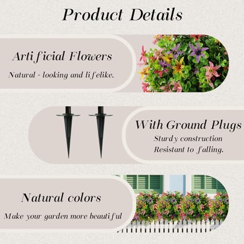 Kusamue Artificial Oncidium Topiary 2pcs 23 Inch Outdoor Faux Plants