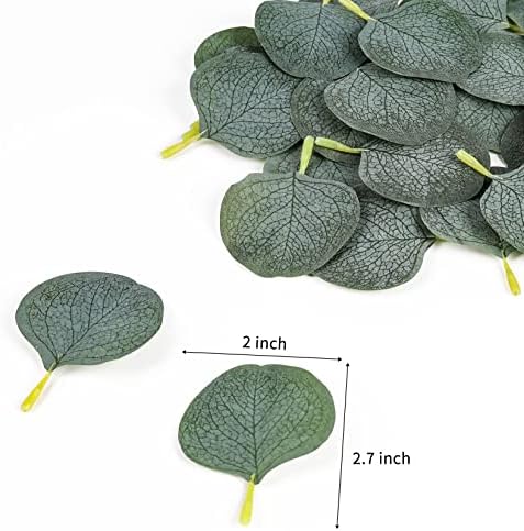 Meiliy 300pcs Eucalyptus Leaves Artificial Greenery for DIY Wreaths and Decorations
